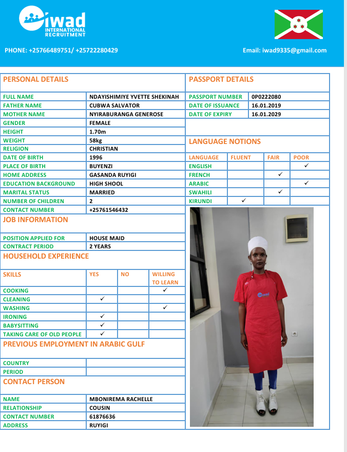 NDAYISHIMIYE YVETTE SHEKINAH